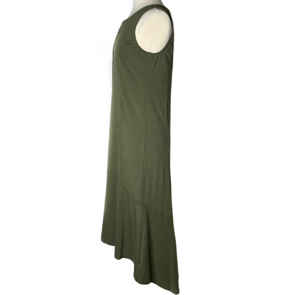 Isaac Mizrahi Maxi Tank Dress Lace Up S Green - Picture 2 of 12
